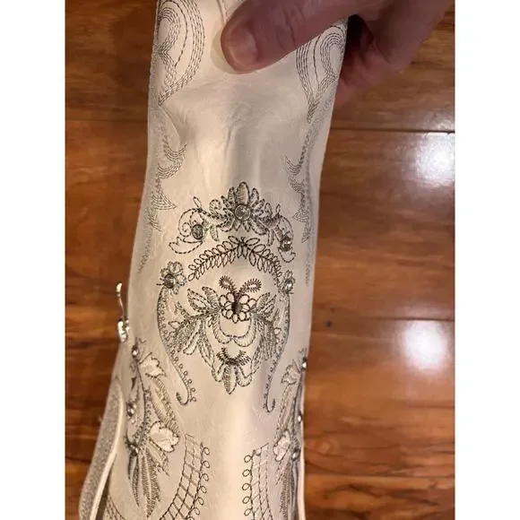 White western cowboy boots with rhinestone detailing  floral embroidery size 7 - Picture 8 of 10